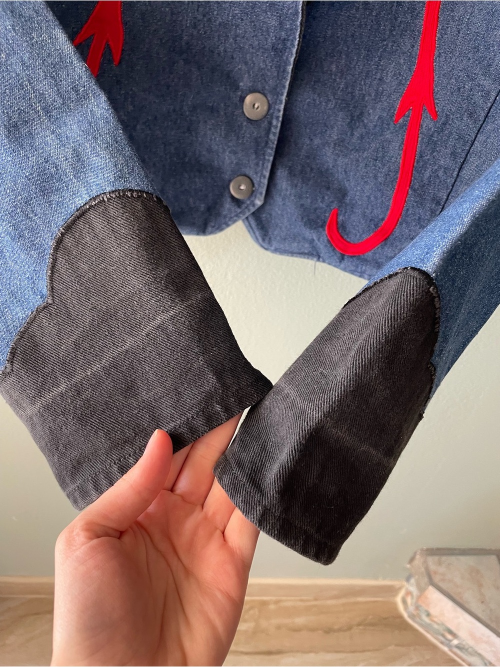 Sheplers | Vintage 80s Denim Western Blazer Jacket - Picture 7 of 9